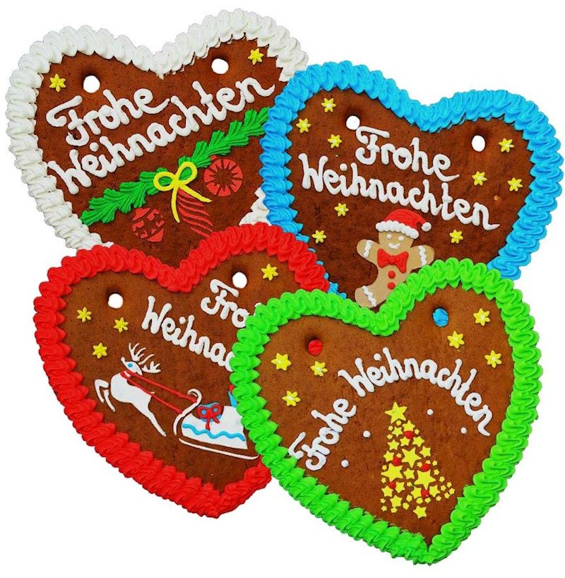 Lebkuchen Herz 220 g Weihnacht 4 Motive
