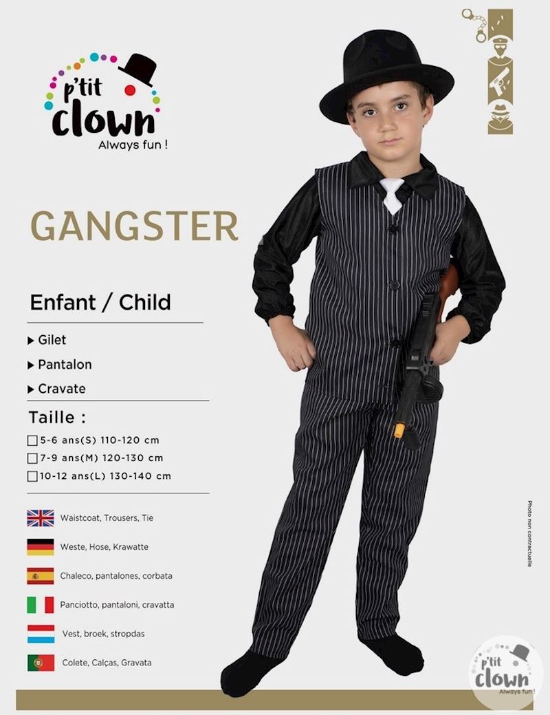 Costume de gangster 5/6 ans