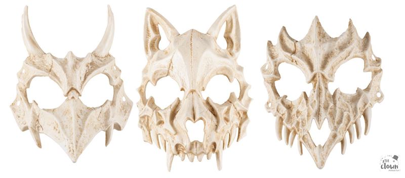 Halbmaske Tierschädel 3 sort.