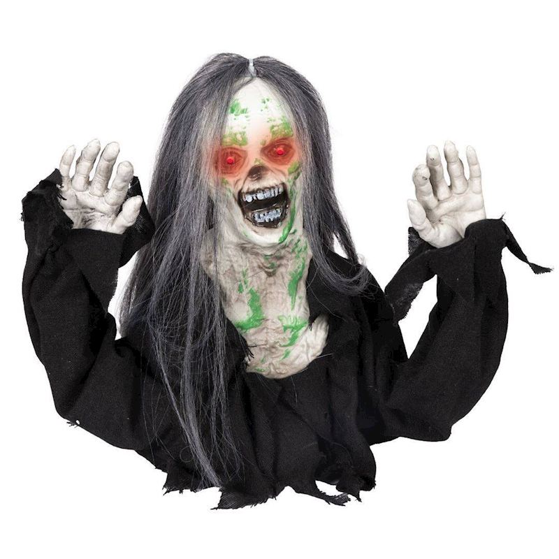 Kriechender Zombie 35 cm mit Bewegung, Licht und Sound