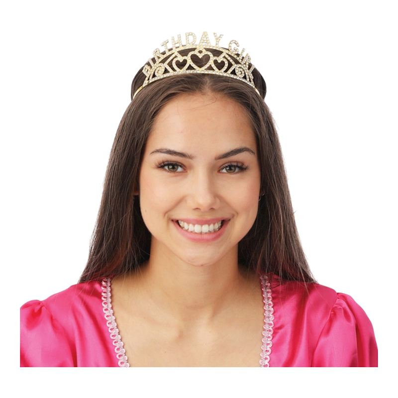 Diadem Birthday Girl aus Metall mit Glitzer