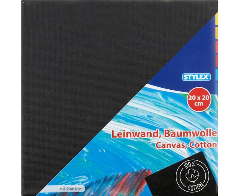 Leinwand schwarz 20x20 cm 