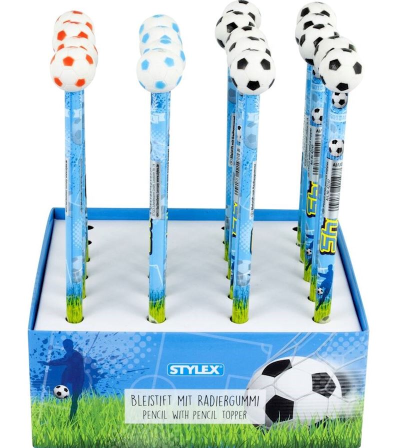 Gomme pour effacer et crayon collection football
