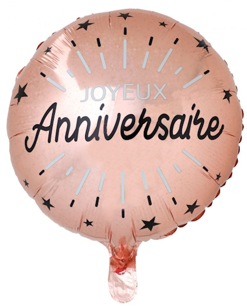 Folienballon roségold 45 cm Joyeux Anniversaire