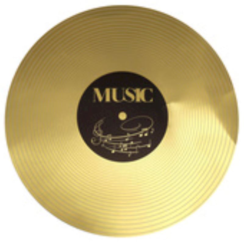 Tischset Schallplatte Gold 34 cm 6 Stk. aus Karton