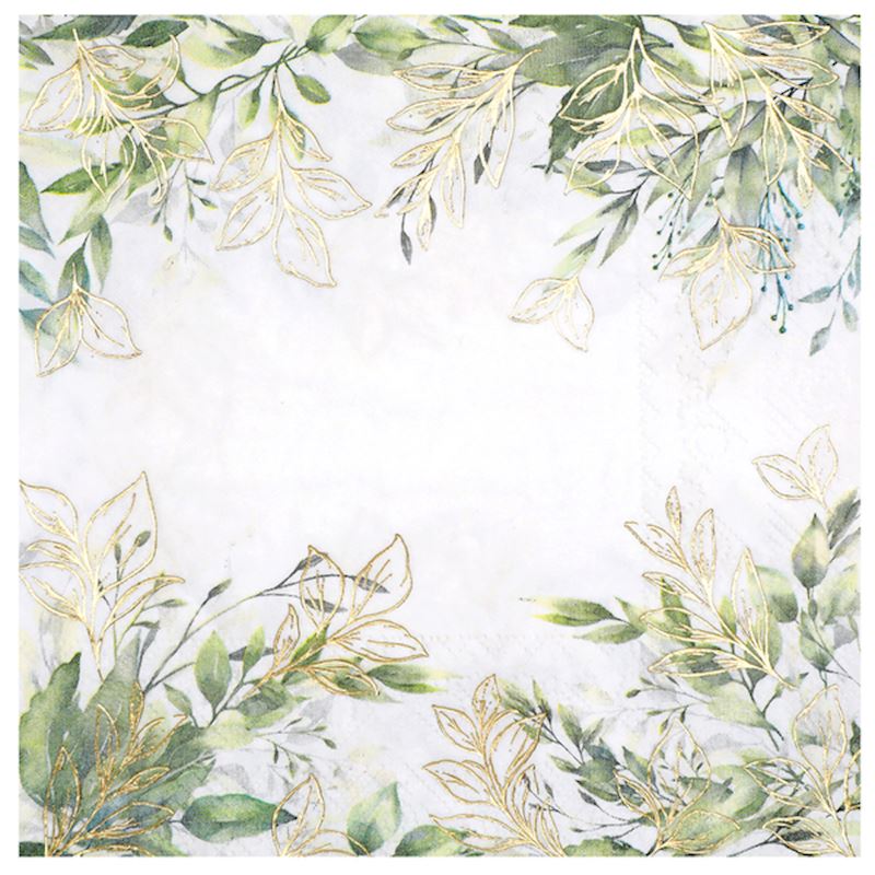 Serviettes Feuilles 33x33 cm 20 pièces