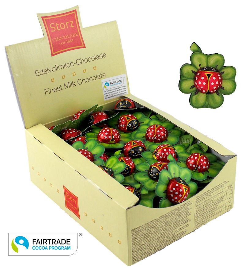 Schokoladen Glückskäfer 6.25 g auf Kleeblatt Edelvollmilch