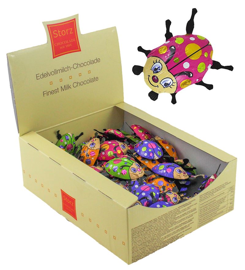 Schokoladen Glückskäfer 12.5 g div.Farben Edelvollmilchschoko