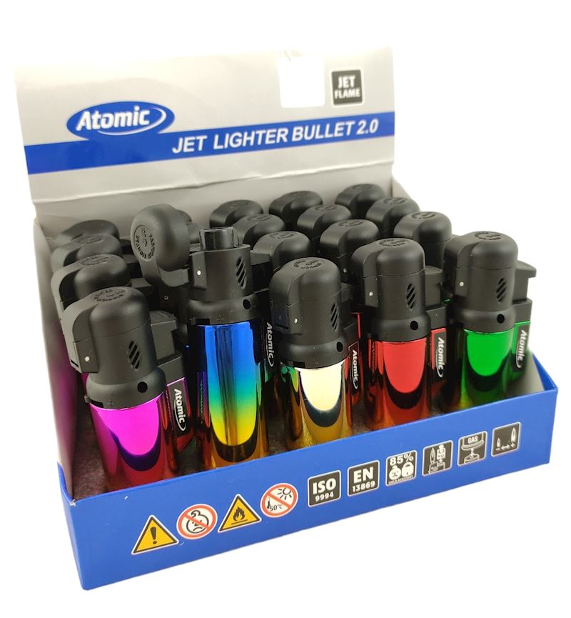 Feuerzeug mit blauer Jetflamme nachfüllbar 5 Farben sort.