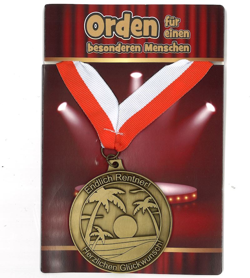 Orden Endlich Rentner Metall am Band, im Couvert