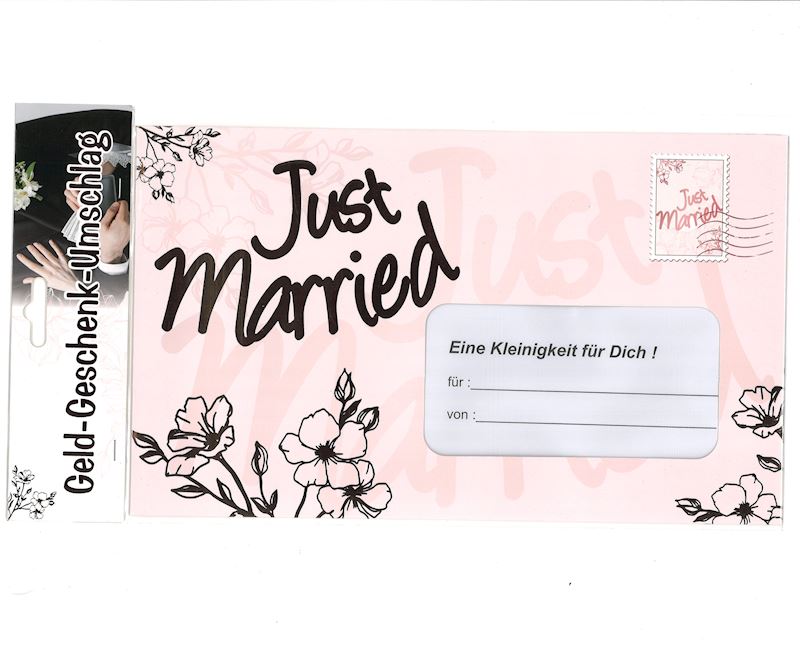 Just Married Couvert gross roségold, 18x30 cm