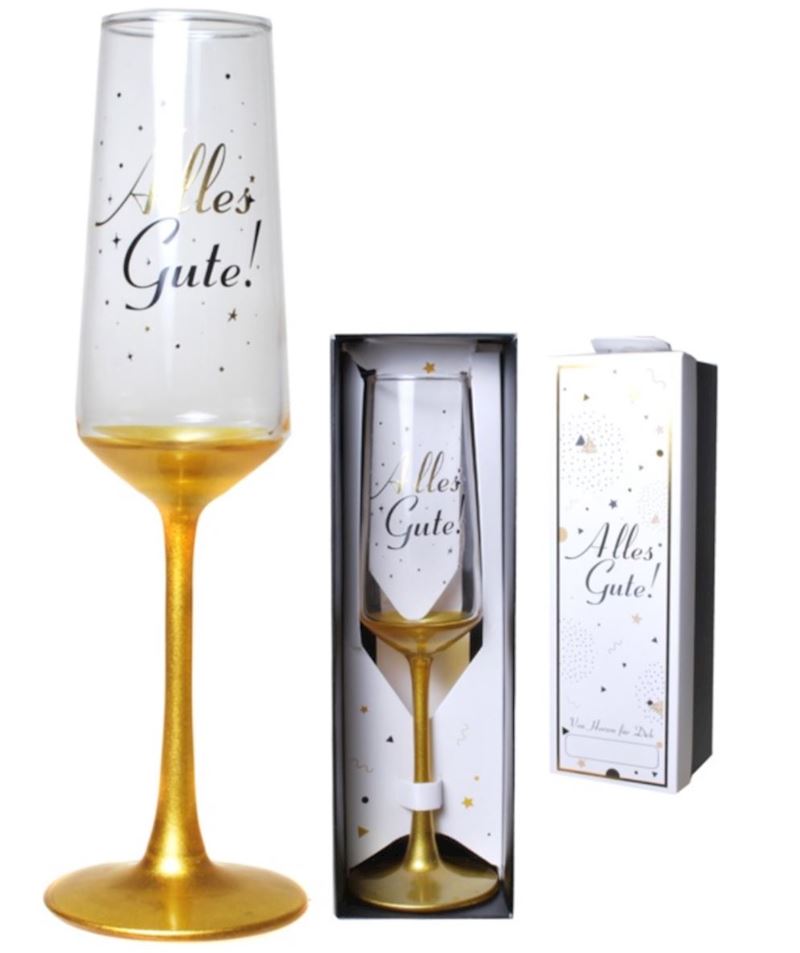 Sektglas Alles Gute im Geschenkkarton