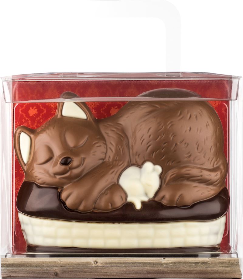 Schokoladen Katzenkörbchen 225 g in Geschenkpackung