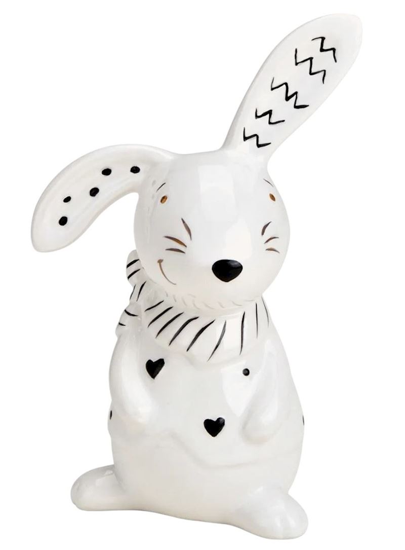 Lapin en céramique blanc 8x12x5 cm