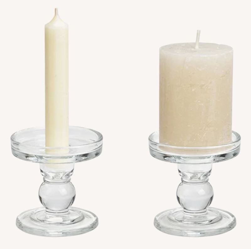 Kerzenhalter aus Glas transparent 8x9x8 cm