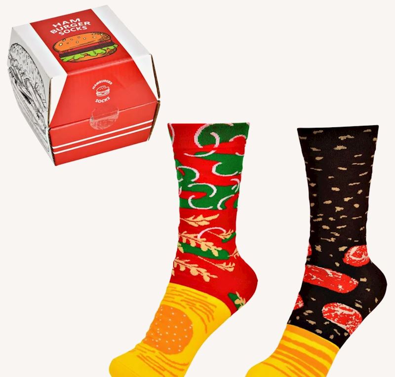 Set Geschenk Socken Burger 3 Paar Onesize Baumwolle