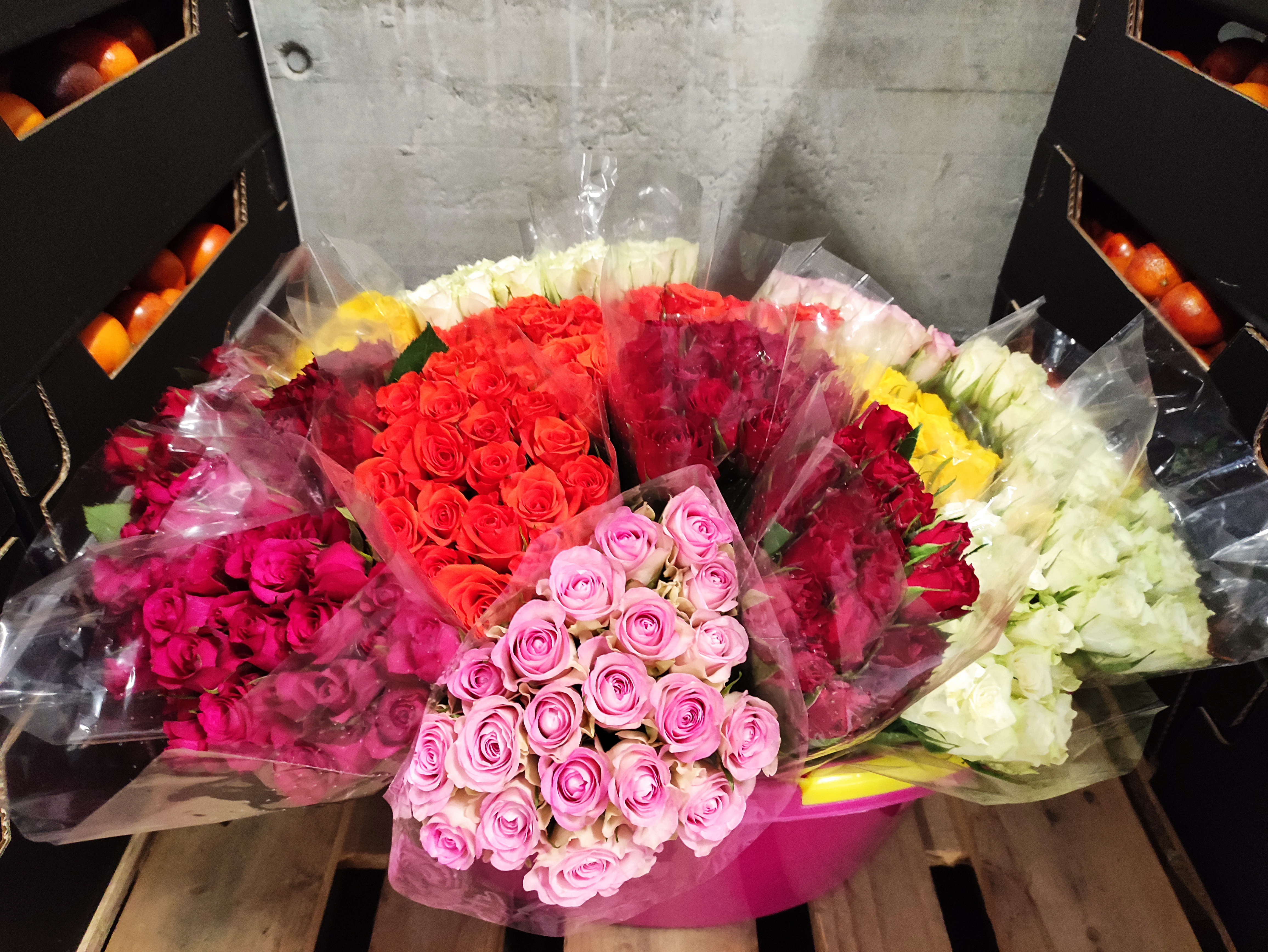 Fleurs et articles à lancer pour le carnaval