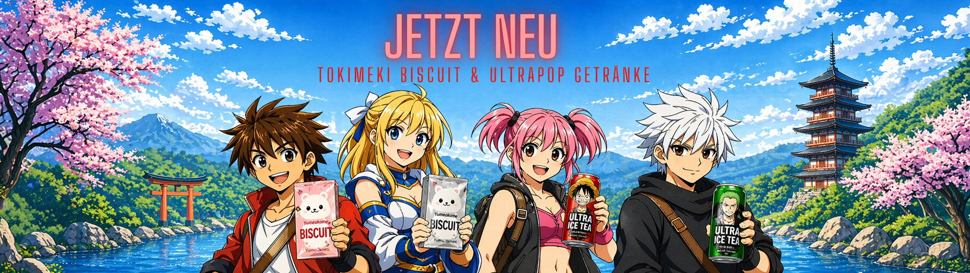 Tokimeki Biscuit und Ultrapop Getränke